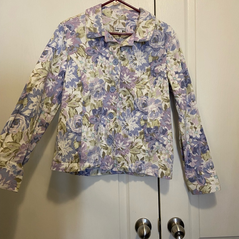 Croft & Barrow Purple and Green Floral Blazer